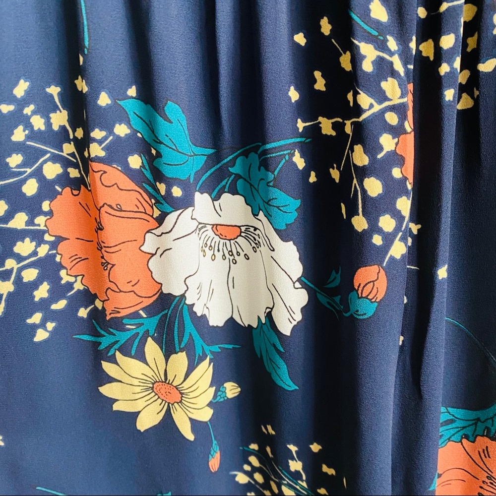 Floral/Navy Wide Leg Jumpsuit - Picture 5 of 5